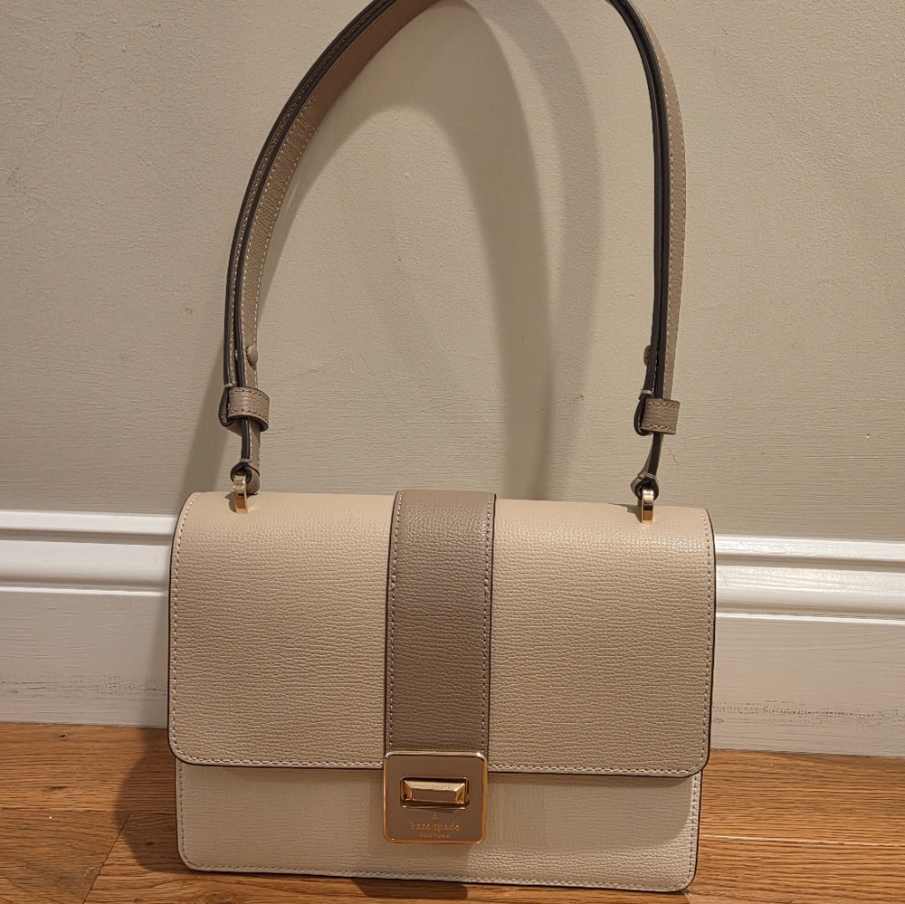 Kate Spade Cream and Taupe Shoulder Bag